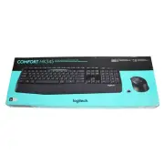 Logitech MK345 Wireless Combo Full-Sized Keyboard with Palm Rest Mouse Black