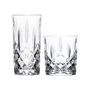 RCR Crystal Orchestra Cut Glass Whiskey Tumblers and Highball Cocktail Glasses - 340ml, 396ml - 12pc Set