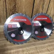 2 Pk Craftsman CMAS272524 7-1/4” D X 5/8 in. Carbide Circular Saw Blade 24 teeth