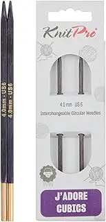 [KNITPRO] J'Adore Cubics Knit Pins - Circular Interchangeable Knitting Needles - for 40 and 50cm Cable - 4.00mm, Purple, 26-1940101517