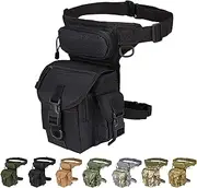 Injoy Multi-Purpose Tactical Drop Leg Bag Tool Fanny Thigh Pack Leg Rig Military Motorcycle Camera Versipack Utility Pouch, Black/Coyote Tan/Army Green/Camouflage 7 Colors Available