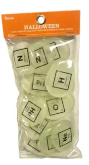 Darice Periodic Table of Elements Halloween Vase Filler Rocks Glow Dark 12pc