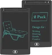 [2 Pack] TIQUS LCD Writing Tablet Pad 8.5 Inch Ewriter Electronic Board and MeMO Notes for and Adults at Home School and Office Middle Stylus (Black)