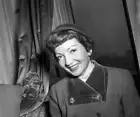 French actress Claudette Colbert a press reception Savoy Hotel 1950 Old Photo 1