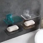 T0# 1 Layer Suction Soap Dish Holder Storage Stand Soap Box Bathroom Organizer