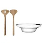 George Jensen Alfredo Salad Bowl with Oak Servers Brand New In Box RRP $275