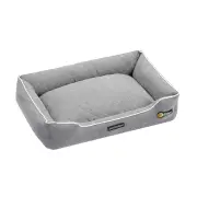 Paws & Claw 70x50cm Self Warming Walled Insulated Plush Bed Dog/Pet Medium Grey