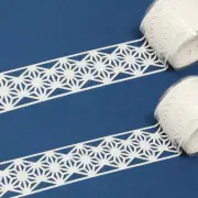 Hollow Lace Pattern Washi Masking Tape 2M Length Total (Set of 2), White Geometr