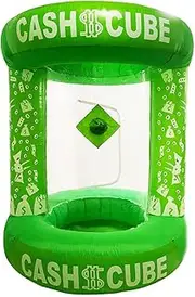 Inflatable Cash Cube Booth Inflatable Cube Cash Grab Machine Inflatable Three-Dimensional Money Grab Booth Machine Fast Inflatable Cash Grab Game Activity(Without air Blower) (Green)
