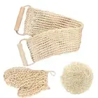 3PCS Body Scrubber Exfoliating Loofah Back Scrubber Strap Gloves For Bath Shower