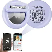 Smart ID tag QR Code,on line .Apple Airtag Holder for Kids Hidden, GPS Tracker Case,The Hidden Air Tags with pin is,sutable for Children.Scan QR for Instant Location Alerts(Purple)