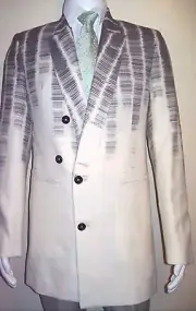 ANN DEMEULEMEESTER 36 size Small Unique Designer Coat two-tone zigzag