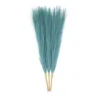 3pcs Dried Faux Pampas Grass 17" Artificial Pampas Grass Decor Dyeing Dark Blue