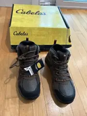 Cabela's Men’s 360 Waterproof Mid Leather Hikers Teak Gore Tex Vibram Sz 8D -NIB