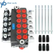 New 11GPM Adjustable Relief Valve 6 Spool Hydraulic Directional Control Valve