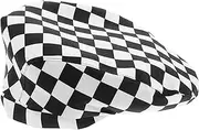 [GAXIRE] Unisex Chef Hat with Elegant Checkered Pattern Breathable Cooking Cap for Restaurant Staff Enhancing Professional Image and Comfort Hot Kitchen Environments