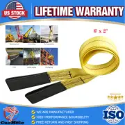 6'X 2" Tow Strap Rope 2 Hooks 9000lb Towing Recovery Car Cable Towing Heavy Duty