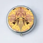 Art Nouveau Humming Bird Orchid Pill case pillbox pill holder design Pattern