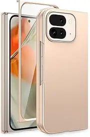 [VEGO] for Pixel 9 Pro Fold Case, [Built-in Tempered Glass Screen Protector], Hard PC Ultra-Thin Anti-Scratches Shockproof Protective Cover - Rose Gold