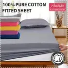 Hotel 100% Pure Cotton 36CM Fitted Sheet Single/Double/Queen/Super King Size Bed