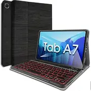 Galaxy Tab A7 10.4" 2020 Backlit Keyboard Case SM-T500 SM-T505 SM-T507, 7 Color Backlights Detachable Wireless Keyboard Protective Case Cover for Samsung Galaxy Tab A 10.4 Inch 2020 (Black)