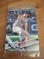 2017 Topps Series 1 Unopened Cello Pack w/ Clayton Kershaw on Top NIP LA Dodgers