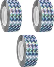 3 Rolls Bird Scare Reflective Ribbon Flashing Tape Holographic Reflective Double