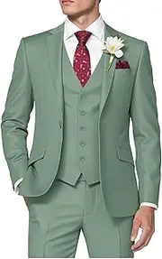 [HUUTOE] Men's 3 Piece Suits Slim Fit Wedding Suits for Men Prom Dress Suit Summer Blazer Jacket Vest Pants Tuxedo Set Men