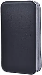 alavisxf xx CD Case, 96 Capacity Hard Plastic CD Holder Protective DVD Disc Storage Case Holder Portable Zipper CD DVD Organizer Storage Wallet for Car Home Travel (96 Capacity, Black)