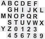 ARTSEWPLY 36Pcs Reusable Alphabet Stencils for DIY Letter and Number Crafts Durable Pet Material Templates for Childrens Drawing Wall Art and Home Decor