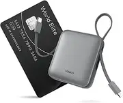 Power Bank Portable Charger: 10000mAh 22.5W Fast Charging Mini Power Bank Built-in Lightning & USB C Cable - LED Display Travel Essential Battery Pack Compatible with iPhone,Samsung,Android(Gray)
