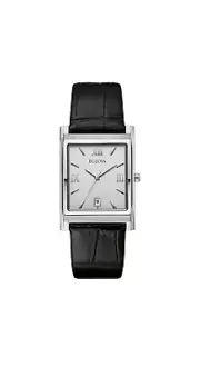Men's Stainless Steel 3-Hand Calendar Date Quartz Watch with Black Leather St...