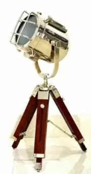 Nautical Vintage Table Lamp Spotlight Tripod Style Searchlight Room Stand Light