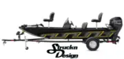 Boat Wrap Yellow Gray Black Vinyl Graphic Decal Kit Fishing Abstract Zig-Zag