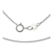 Boys 9ct White Gold 1mm Diamond Cut Single Link Wheat Spiga Chain Necklace