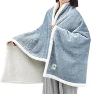 Xinhuju Winter Blanket Cape - Warm Plush Blanket, Warm Lounge Blanket | Extra Soft Wearable Blanket, Lightweight Travel Blanket, Stylish Portable Poncho Blanket, Thick Wrap Blanket Poncho for Cold