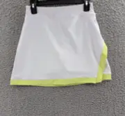 Aqua Athletic Contrast Trim Pull On Skort Women's XS White/Celery Pull On Style