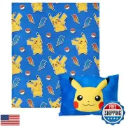 NORTHWEST Pokémon Pika Pika Pikachu Plush Blanket 50" x 60" with 3D Plush Poc