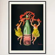 Galrie Evian Cachat Vintage Mineral Water Poster by Leonetto Cappiello for Home Décor, Black Frame, A4 21 x 30cm (8 x 12inch)