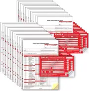 J. J. Keller 25-Pack, Annual Vehicle Inspection Report Form & Red FMCSA Label Al