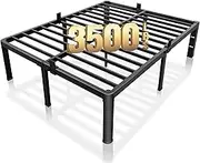 ROIL 18 Inch King Bed Frame with Rounded Corner and Headboard Hole Mattress Retainers 3500LBS Metal Heavy Duty Steel Slats No Box Spring Needed Platform Noise-Free Easy Assembly