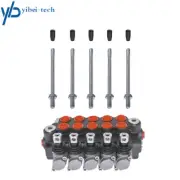 5 Spool Hydraulic Monoblock Double Acting Control Valve 11 GPM + Conversion Plug