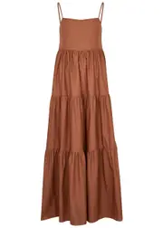Matteau Tiered Cotton Maxi Dress - Brown - 3 (UK 10 / M) 3 (UK 10 / M)
