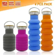 4x OFFICE COLLAPSIBLE OUTDOOR SPORT WATER BOTTLE CAMPING YOGA OFFICE KETTLE CUP