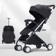 Black Lightweight Foldable Baby Stroller Toddler Pram Newborn Large Storage
