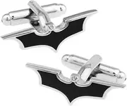 [GAUEIOUR] Mens Black Night Hero Logo Cufflinks A Pair Copper Classic for Wedding Business Formal Occasions Cuff Shirt Dress Jewelry, 1, Sterling Silver, Sterling silver