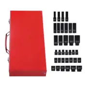 LABLT 1/2" Deep Impact Socket Set Drive 6 Point Metric Garage Tool 8-32mm 35pcs