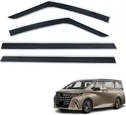 OAD4X4 Weathershields Compatible with Toyota Alphard 2024-Onwards, Stainless Edge Weather Shields Window Visors Wind Deflectors Sun Rain Guard 4PCS Set
