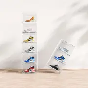 Modular White Plastic Mesh Shoe Box Storage Set of 9 for Home Organization