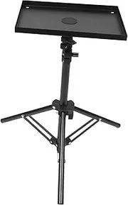 Generic Adjustable Projector Tripod Stand with Metal Tray Portable Laptop Floor Mount for Home Outdoor Use Heavy Duty Construction Stable Design for Projectors Cameras